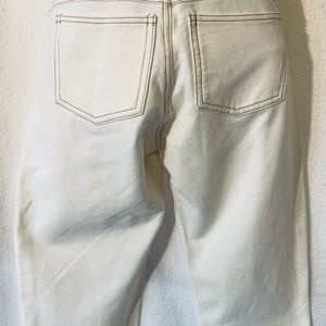 New Hue Cream w/ Brown Stitching Jeggings Legging